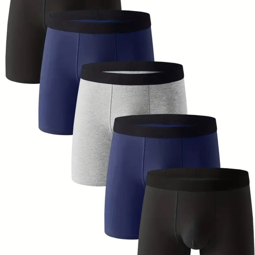 5 Pack new unworn without tags Men's Boxer Briefs - 2Black, 1Blue, and 2Gray